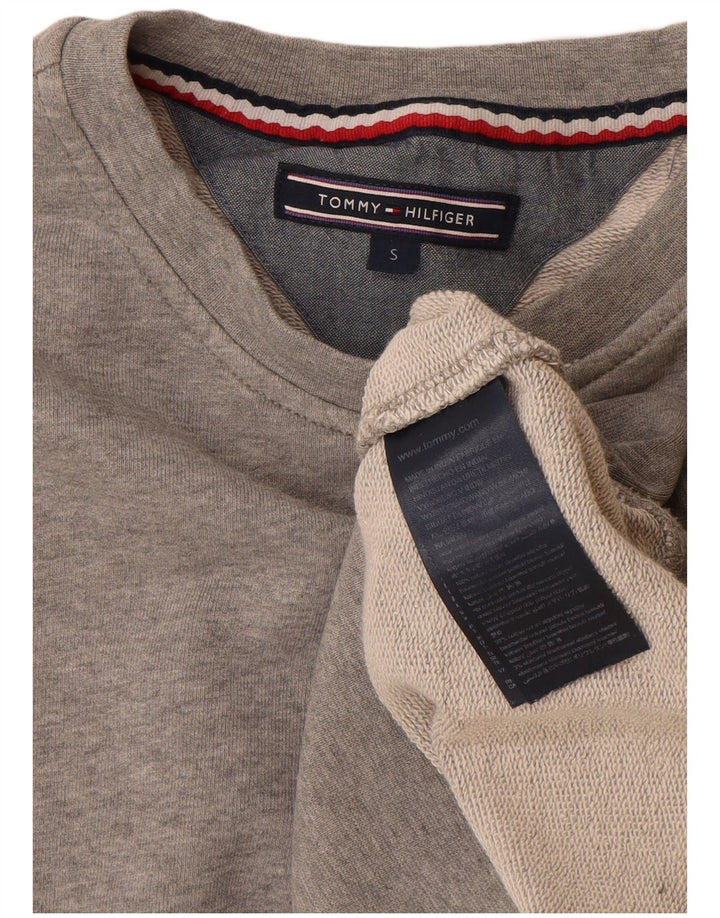Tommy Hilfiger Hombre Sudadera Jumper Small Gris Moteado Algodón