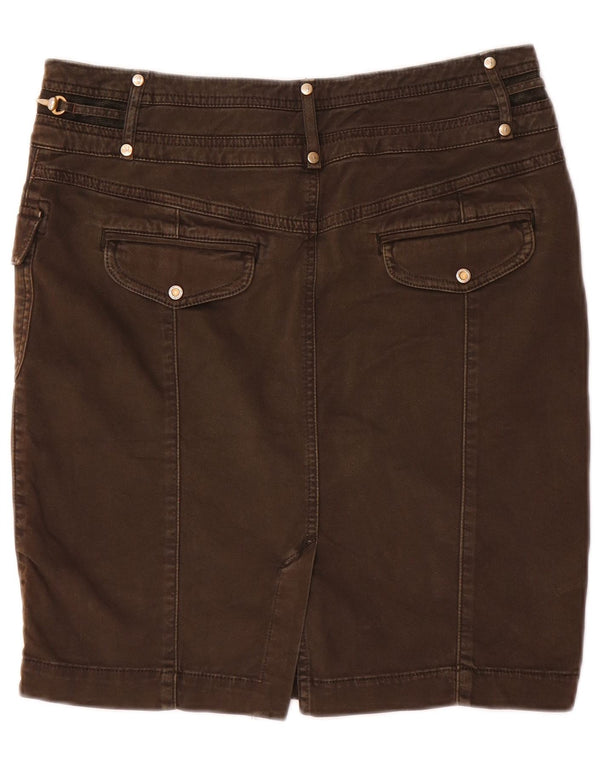 Falda Vaquera Trussardi Mujer IT 42 Medium W28 Marrón Algodón