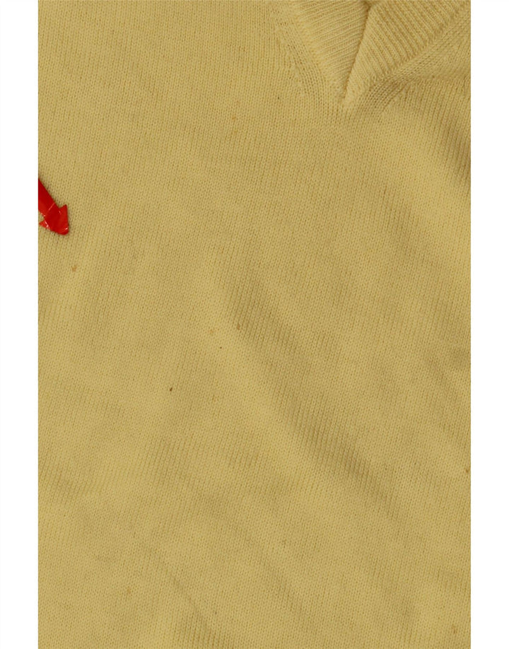 Erin Jersey con Cuello en V para Hombre de Lana Virgen Amarilla Grande