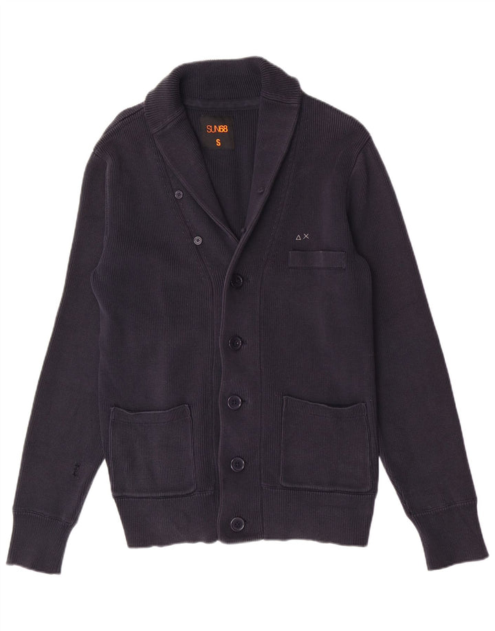 Sun68 Suéter tipo cárdigan para hombre pequeño Algodón azul marino