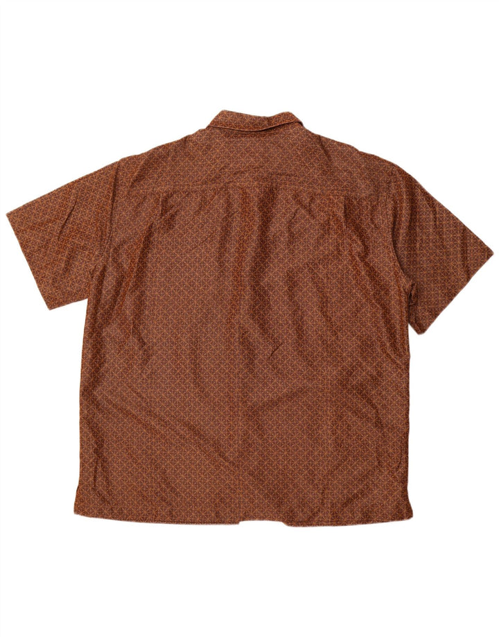 DOCKERS Camisa Manga Corta Hombre XL Marrón Rayón Geométrico