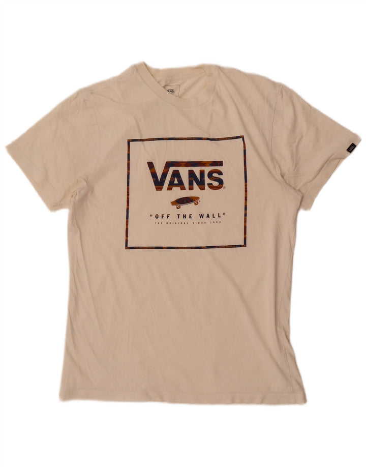 Vans Camiseta con gráfico de ajuste personalizado para hombre Top mediano de algodón blanco