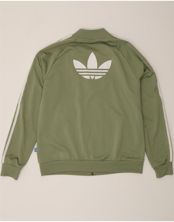 Adidas - Chaqueta de chándal gráfica para mujer, talla 40, poliéster verde grande