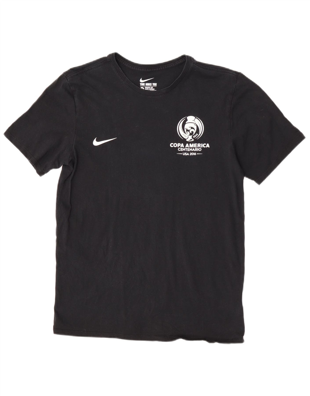 Nike Camiseta con gráfico de corte atlético para hombre Top mediano de algodón negro