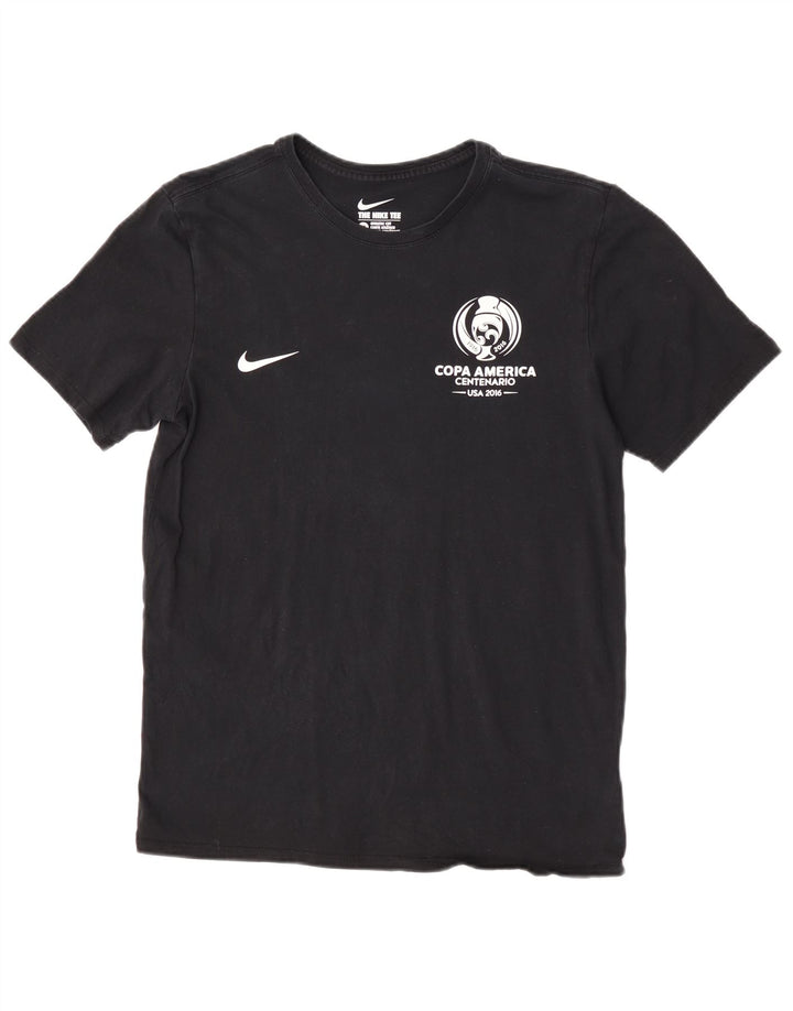 Nike Camiseta con gráfico de corte atlético para hombre Top mediano de algodón negro