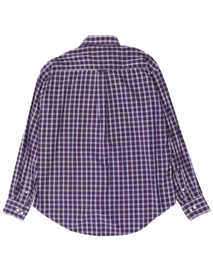 Camisa FILA para hombre grande de algodón a cuadros azul marino