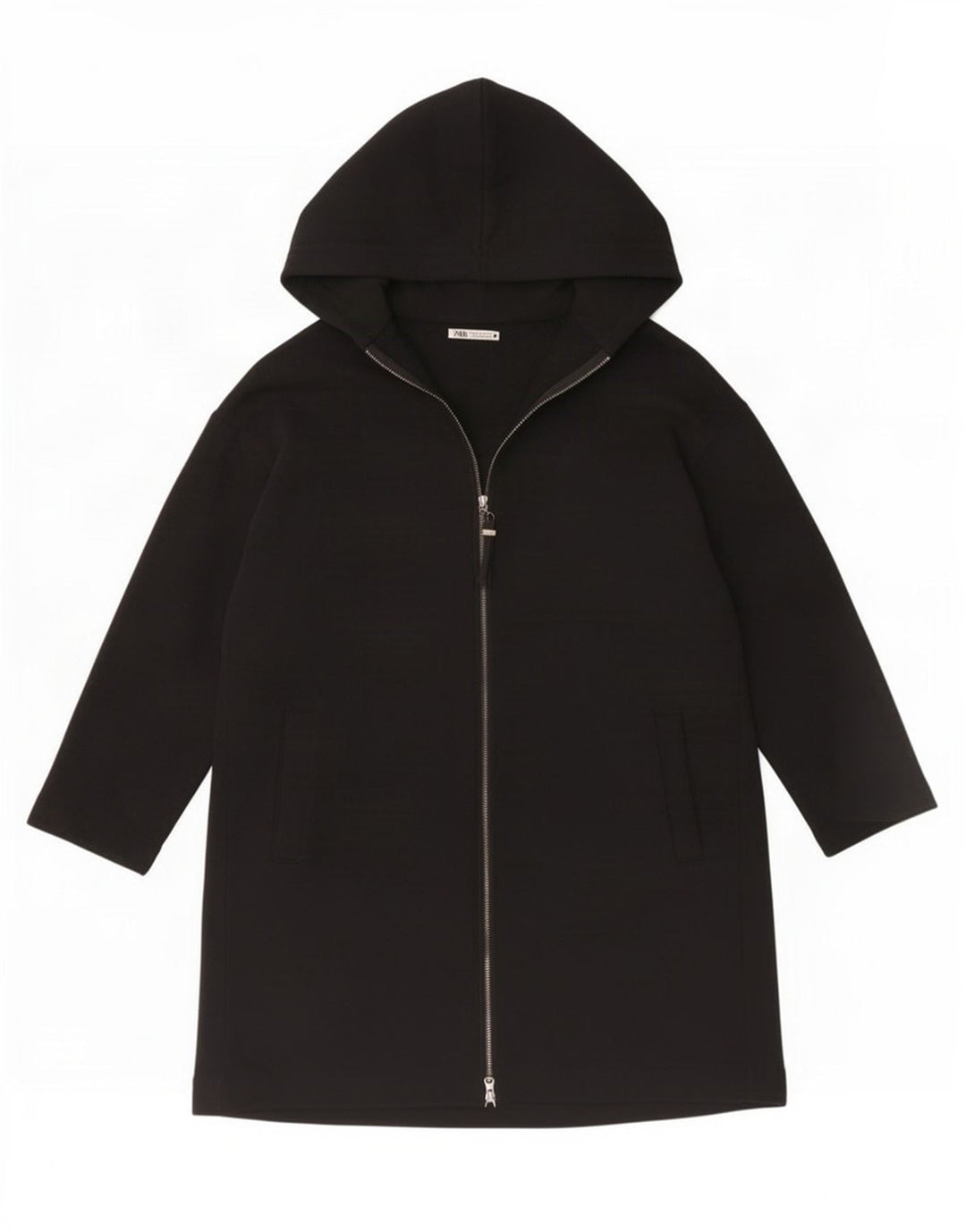 Zara Suéter tipo cárdigan extragrande largo para mujer UK 44 Algodón negro mediano