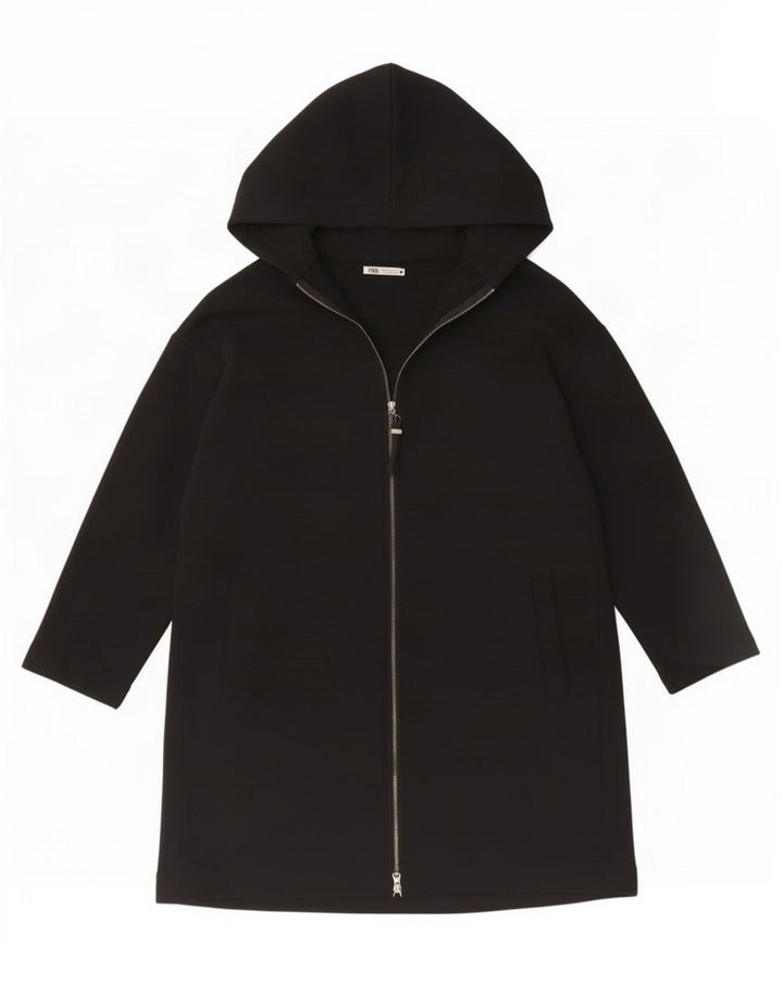 Zara Suéter tipo cárdigan extragrande largo para mujer UK 44 Algodón negro mediano