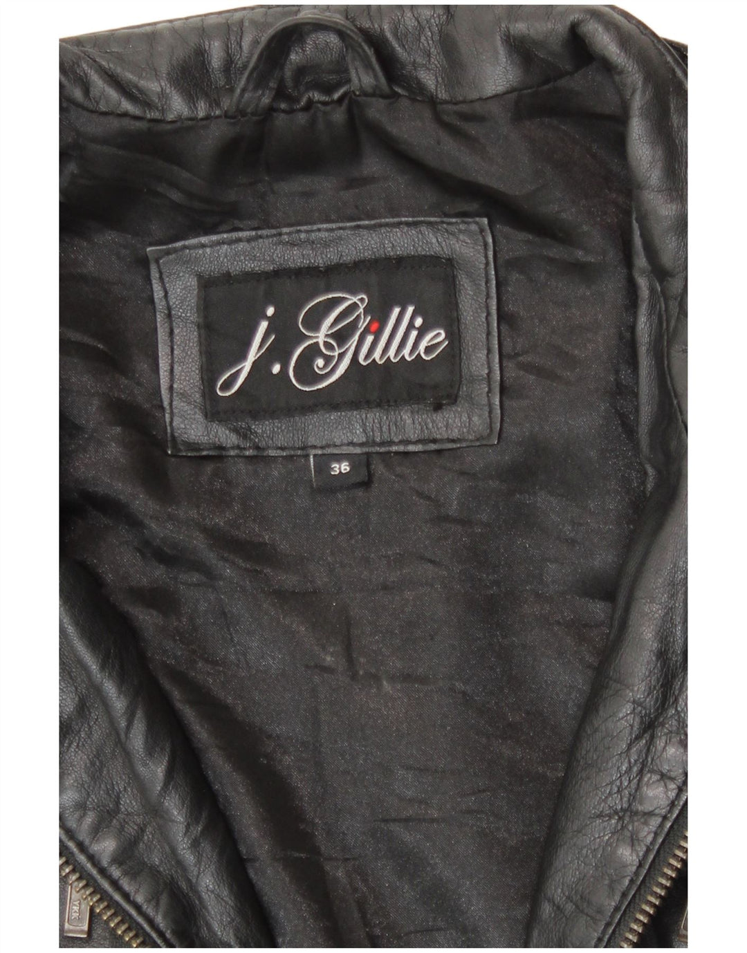 Vintage mujer cuero Racer chaqueta EU 36 pequeño cuero negro