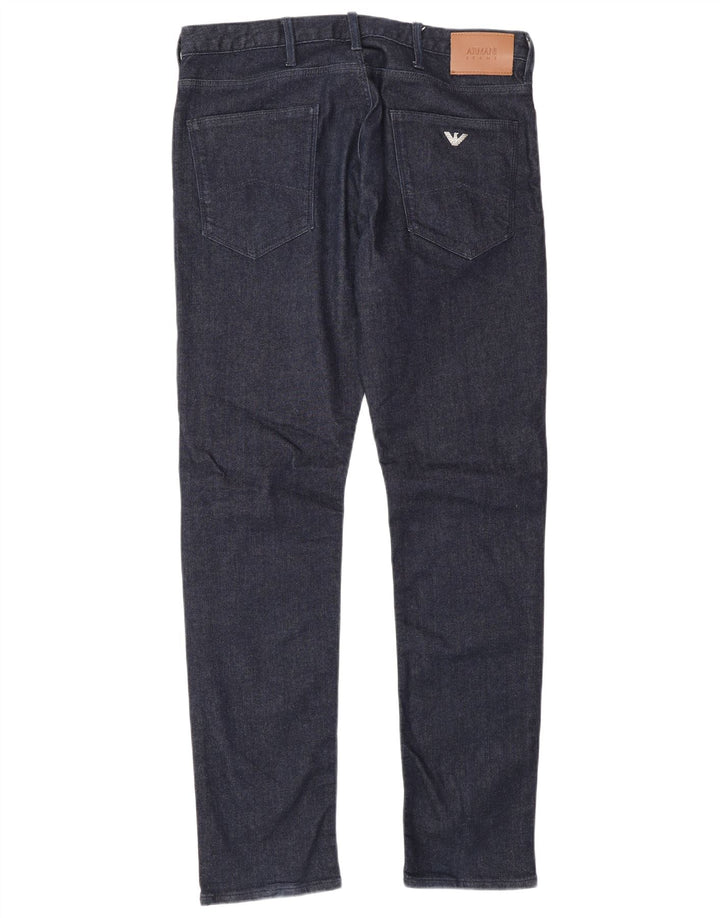 Armani Hombre Vaqueros Slim W32 L32 Algodón Azul Marino