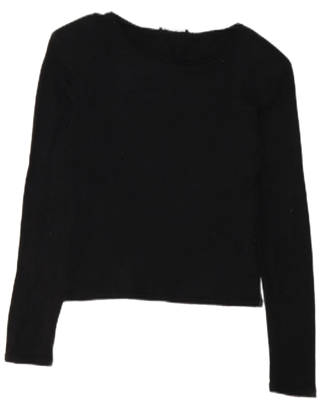 Zara Mujer Crop Top Manga Larga UK 40 Small Negro