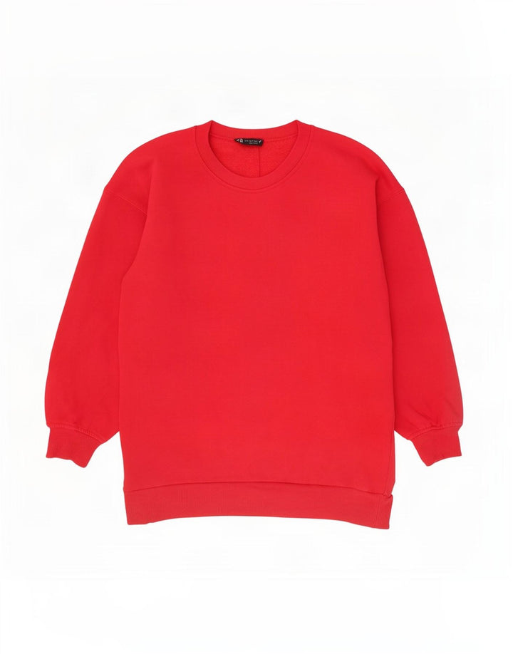 Zara - Sudadera extragrande para mujer, talla 10, algodón rojo pequeño