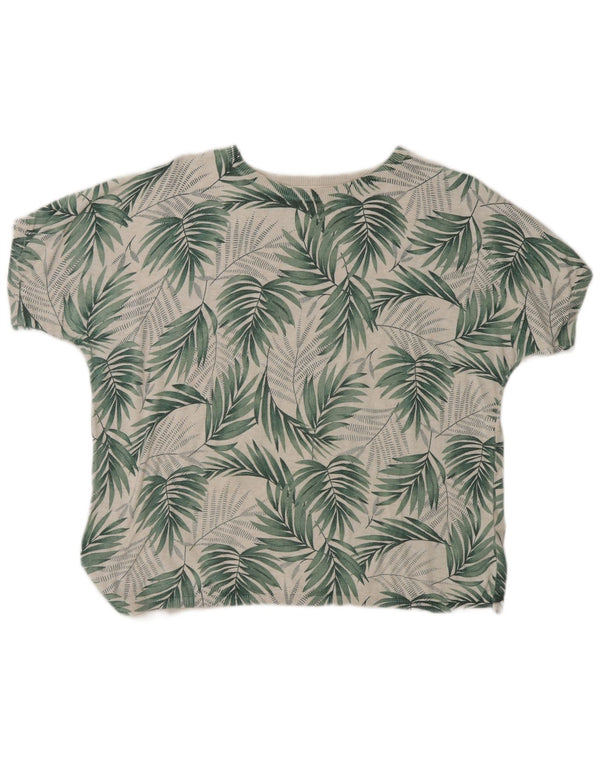 Camiseta para mujer Fat Face Top UK 40 Algodón floral verde medio