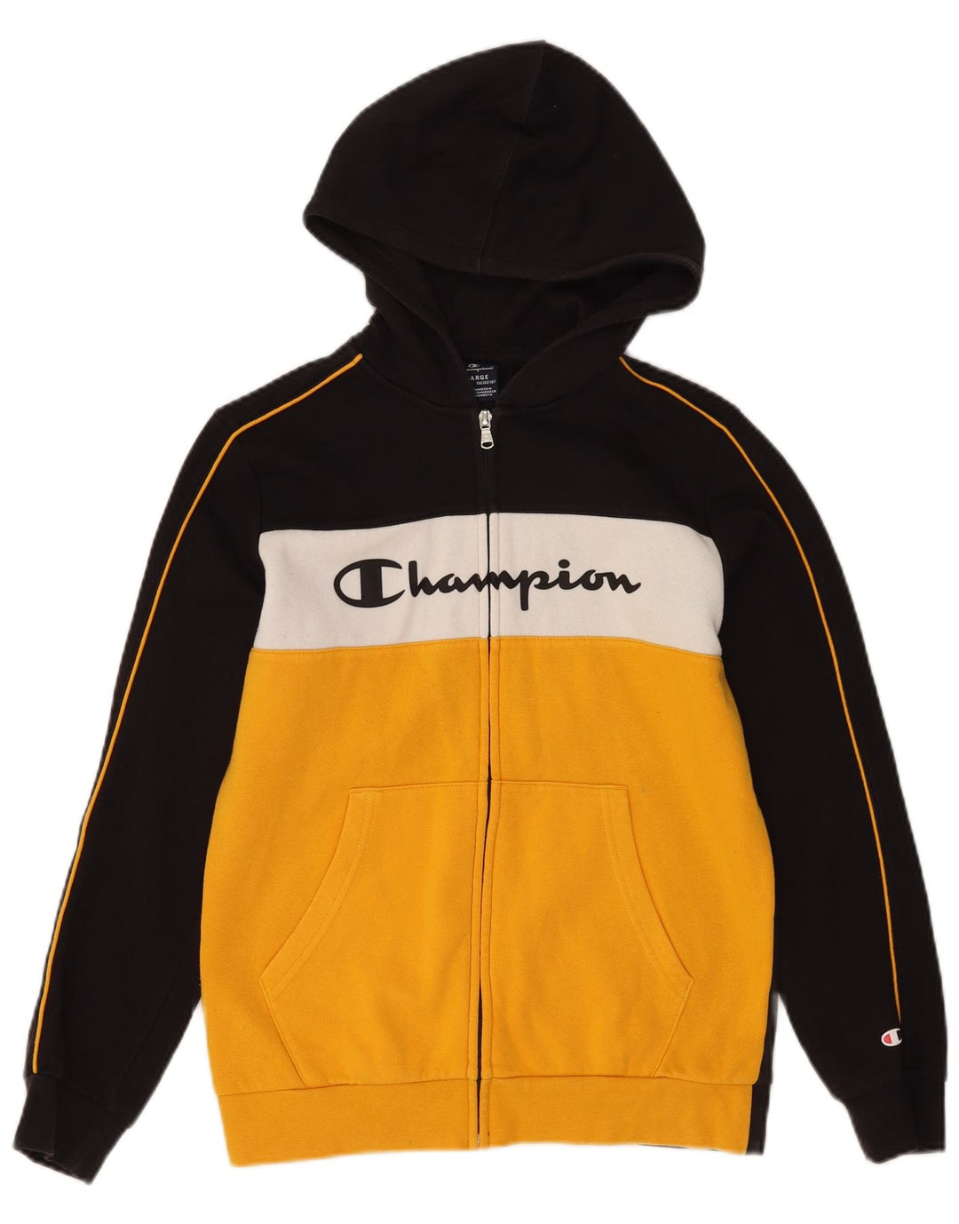 CHAMPION Suéter con capucha y cremallera para niños 13-14 años XL Azul marino Colorblock