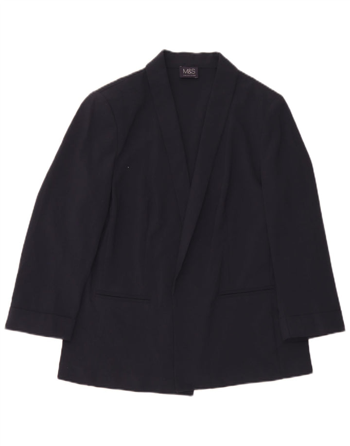 Marks & Spencer Chaqueta tipo blazer abierta para mujer UK 40 Mediano Azul marino Poliéster
