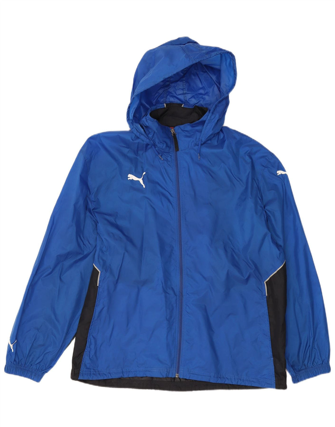 Puma Chaqueta impermeable con capucha para hombre UK 40 Large Azul Colorblock Nylon