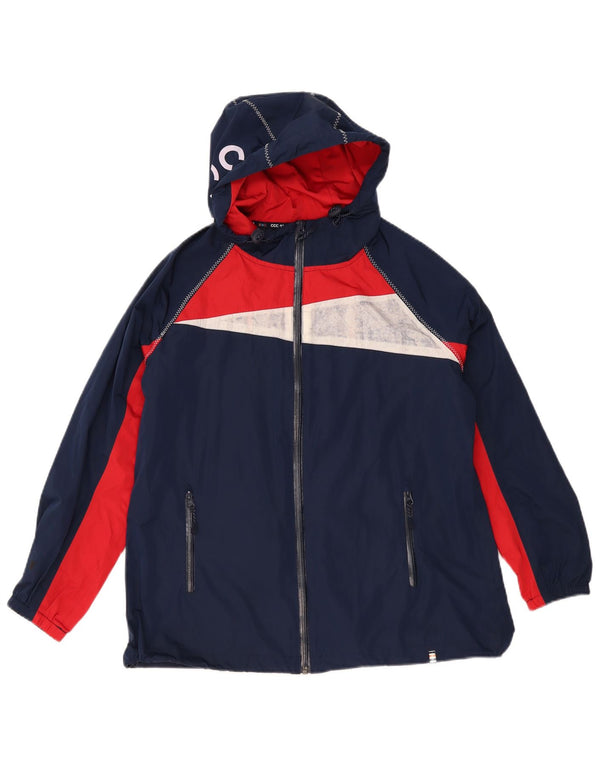Crew Clothing Chaqueta impermeable gráfica para mujer UK 40 Medium Azul marino Colorblock