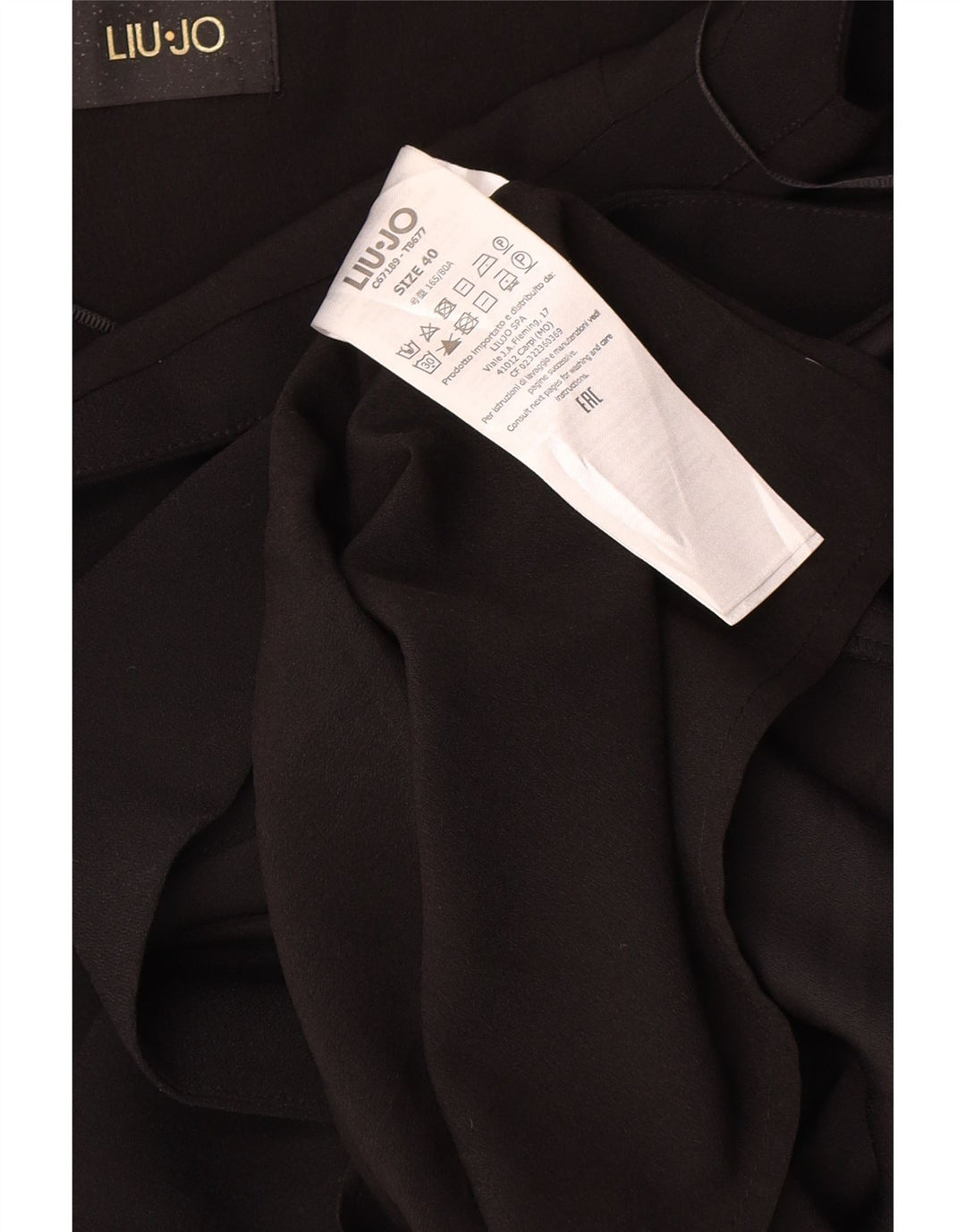 Liu Jo Vestido acampanado sin mangas para mujer IT 40 Small Negro Poliéster