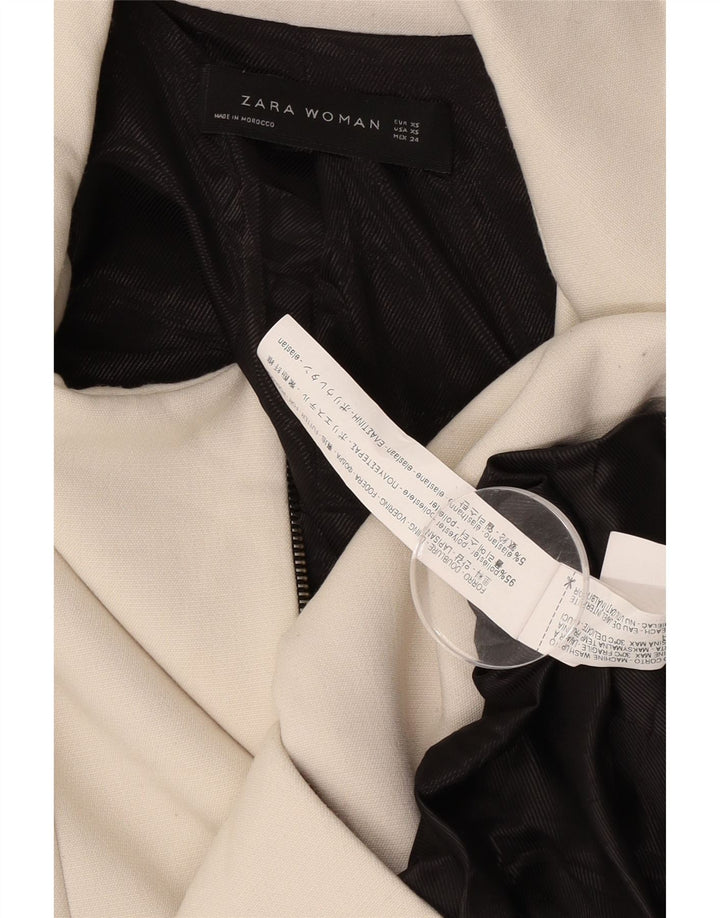 Zara Mujer Abrigo UK 6 XS Off White Poliéster