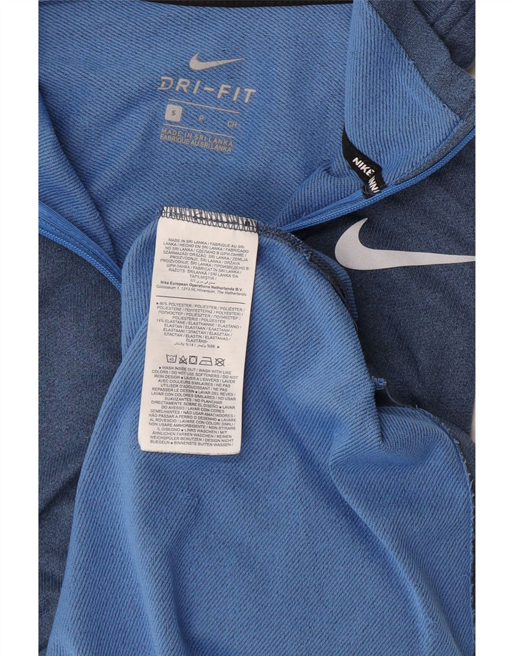 Nike Dri Fit - Chándal con cremallera y cuello para hombre, talla pequeña, poliéster azul
