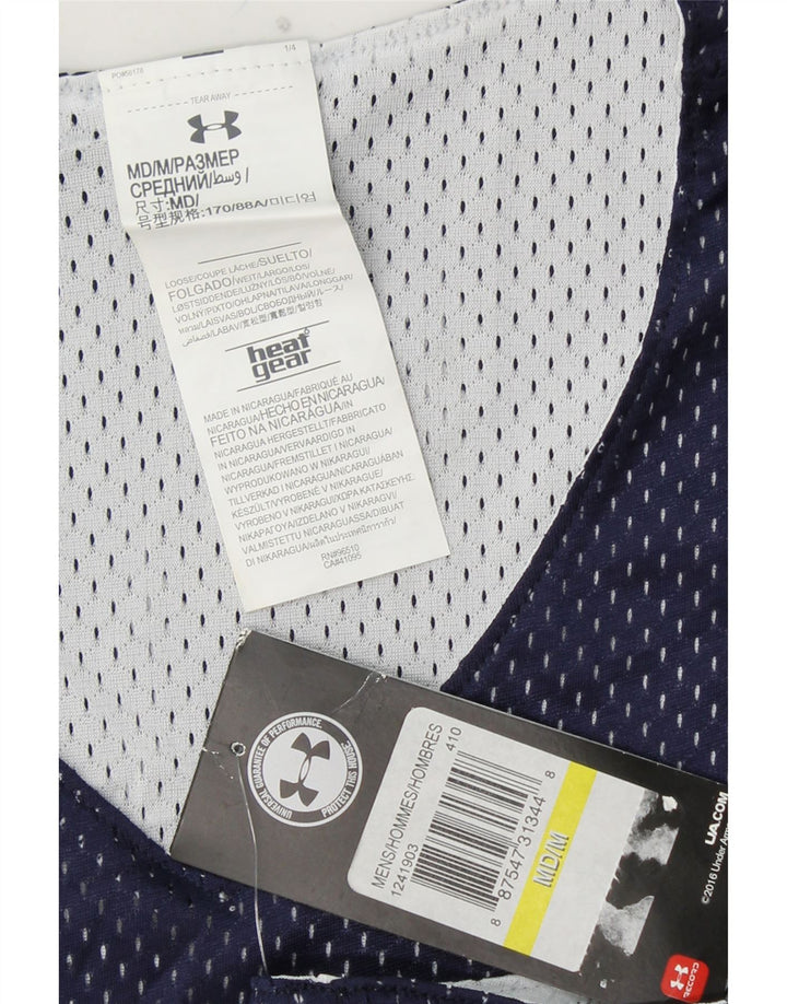 UNDER ARMOUR Camiseta sin mangas estampada holgada de la NBA para hombre Azul marino mediano