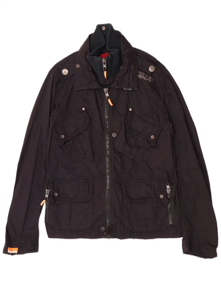 Superdry Chaqueta militar para hombre ES 38 Mediana Azul marino Algodón
