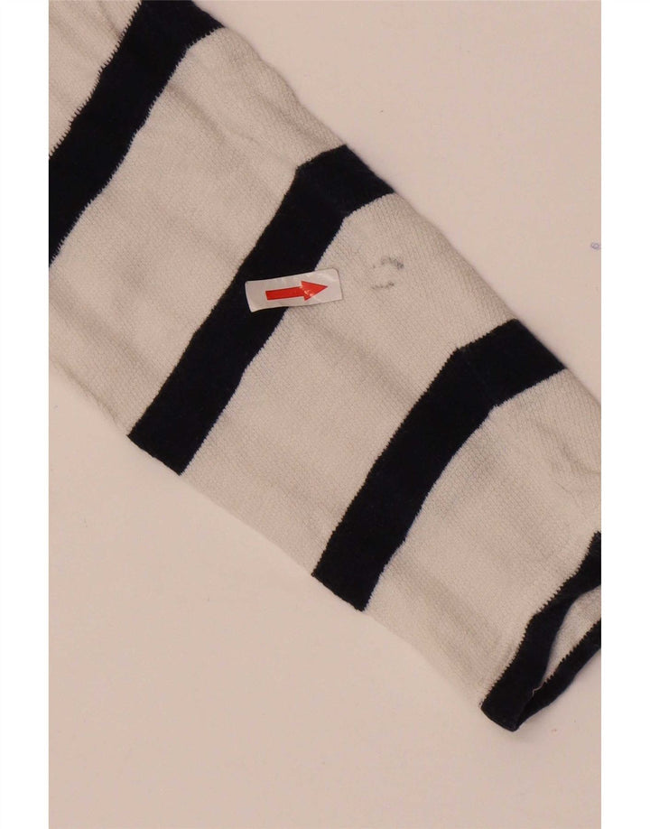Marks & Spencer Top para mujer de manga larga UK 42 Algodón a rayas blanco mediano