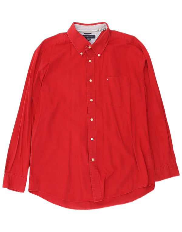 Camisa Tommy Hilfiger Hombre XL Algodón Rojo