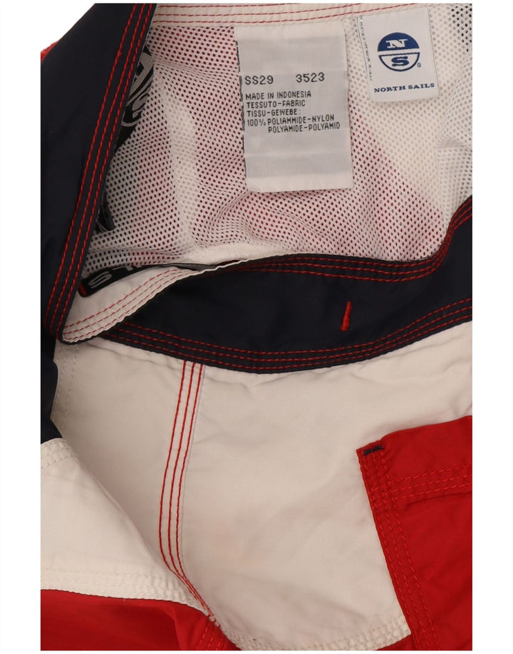 North Sails Hombre Bañador Gráfico Pequeño Rojo Colorblock Poliamida