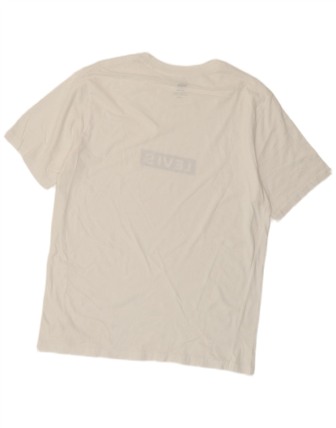 Levi's Camiseta con gráfico de corte relajado para hombre, talla pequeña, blanco