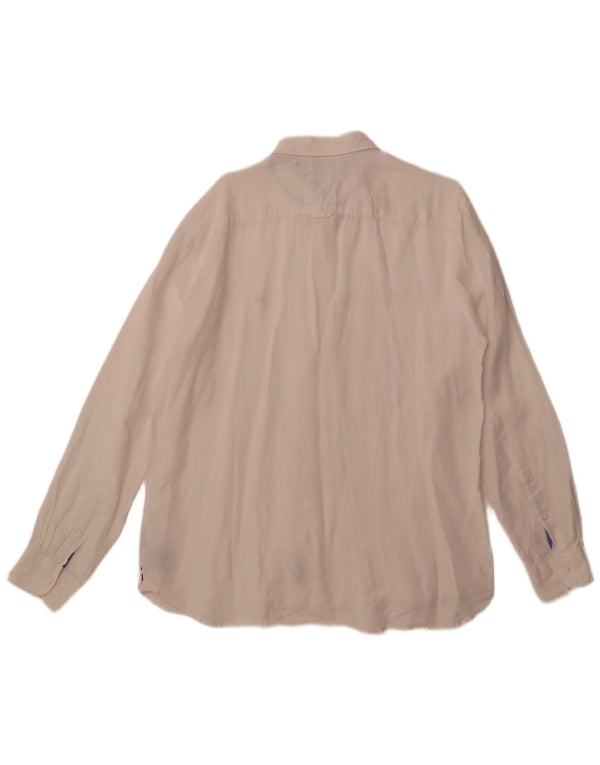 Camisa Tommy Hilfiger Hombre Regular Fit XL Lino Blanco