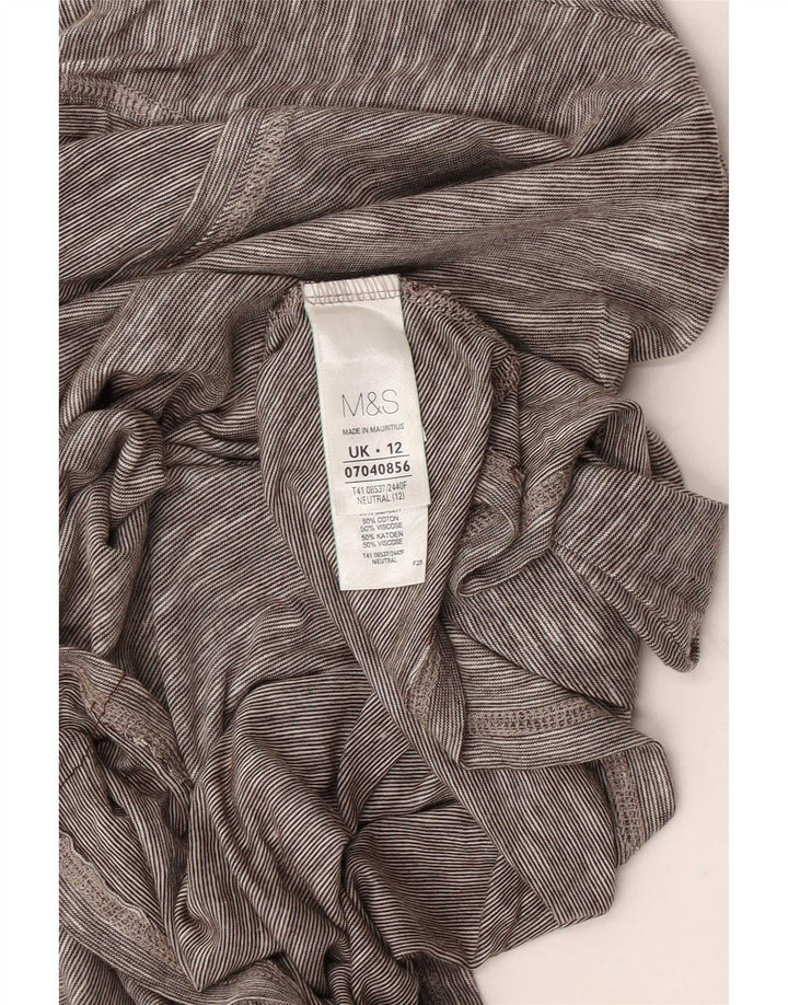 Marks & Spencer Top para mujer manga 3/4 UK 42 Algodón moteado gris medio