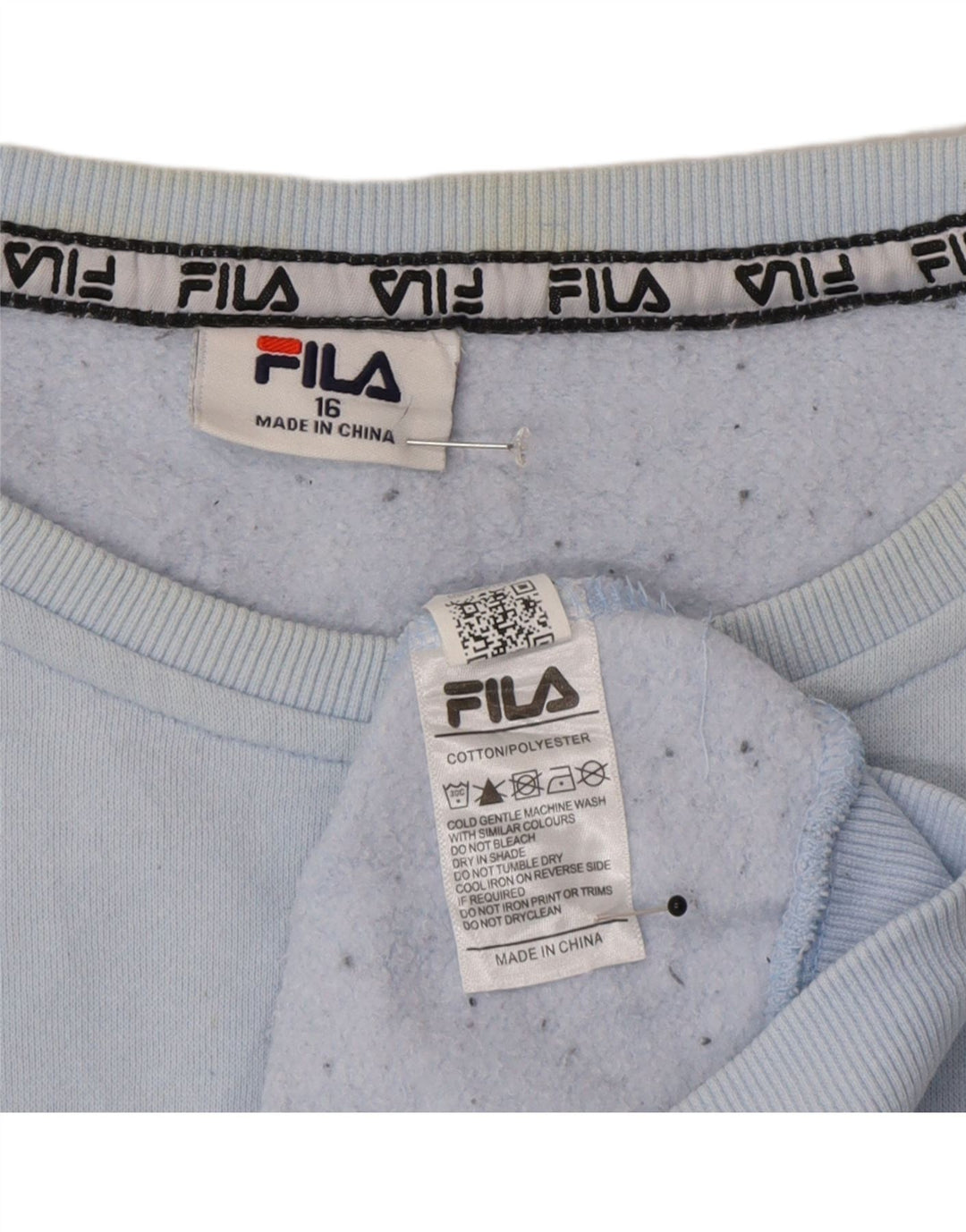 Fila Mujer Oversize Crop Graphic Sudadera Jumper UK 46 Grande Azul