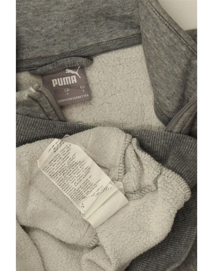 Puma Hombre Chándal Top Chaqueta Pequeña Gris Algodón