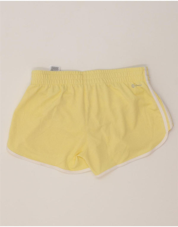 Adidas Pantalones cortos deportivos para mujer UK 12 Poliéster amarillo medio