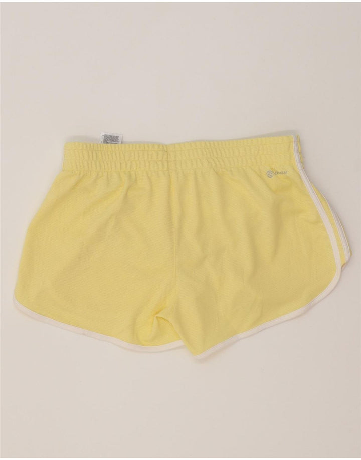 Adidas Pantalones cortos deportivos para mujer UK 12 Poliéster amarillo medio