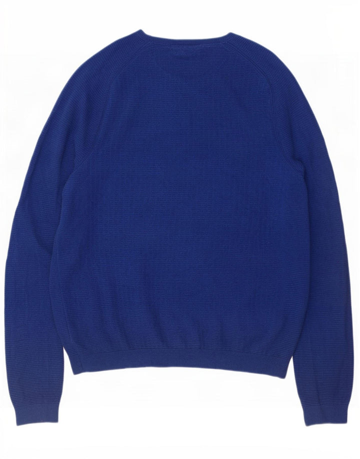 Ted Baker - Jersey para hombre con cuello barco, talla grande, algodón azul