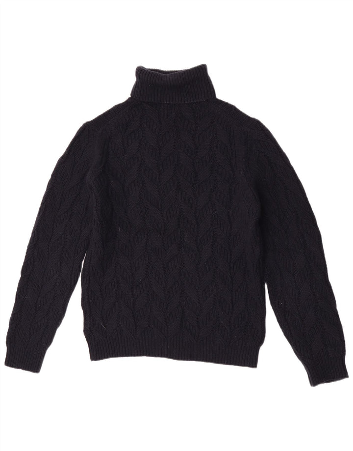 Massimo Dutti Jersey de cuello vuelto para mujer UK 44 Medio Lana Azul Marino