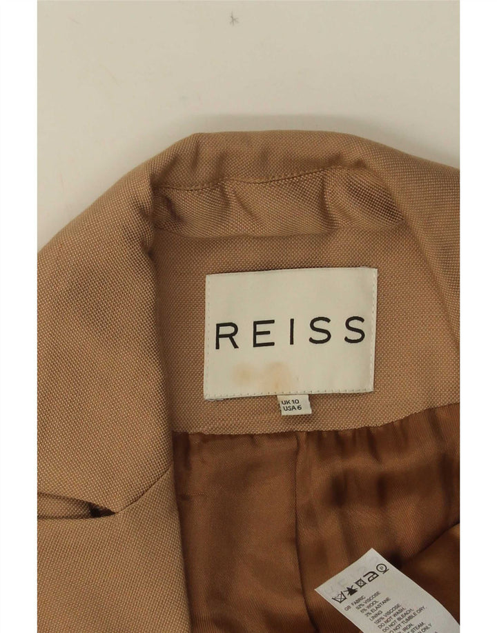 Reiss Chaqueta tipo blazer con 1 botón para mujer UK 10 Small Viscosa beige