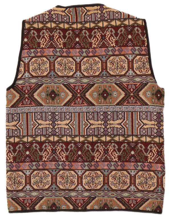 Chaleco Vintage Hombre XL Marrón Geométrico