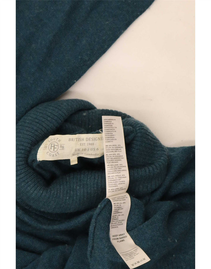 Suéter tipo jersey con cuello vuelto para mujer de Fat Face UK 10 Small Blue Wool