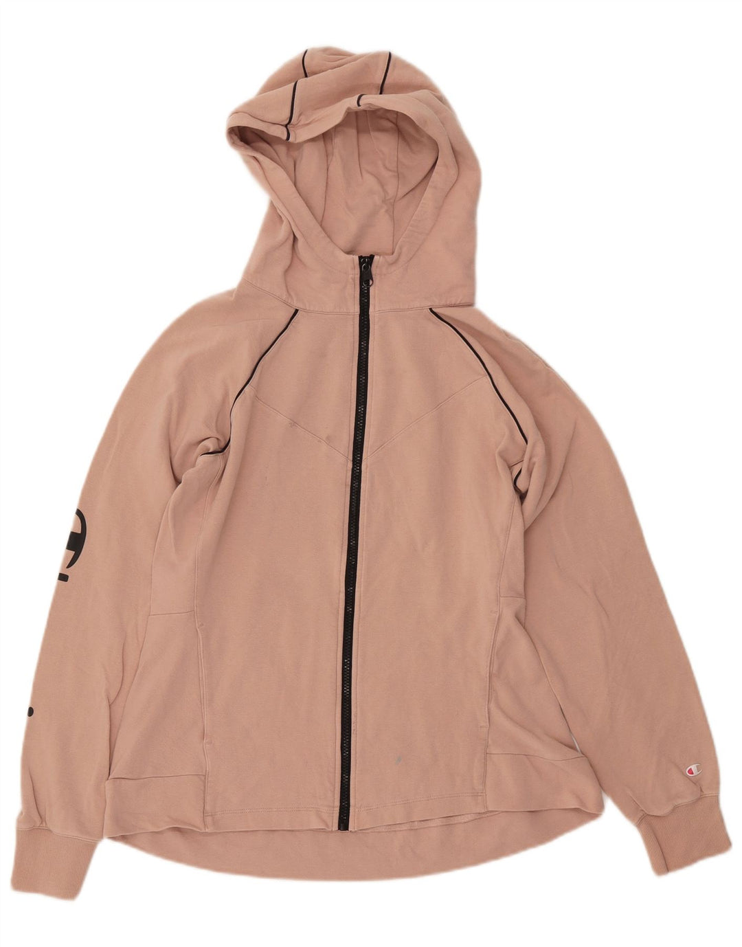 CHAMPION Suéter con capucha y cremallera gráfica para mujer UK 18 XL Rosa