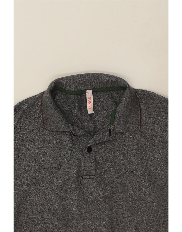 SUN68 Mens Slim Long Sleeve Polo Shirt XL Grey Cotton | Vintage Sun68 | Thrift | Second-Hand Sun68 | Used Clothing | Messina Hembry 