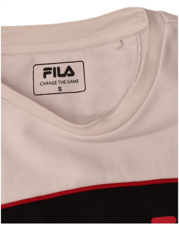 Fila Hombre Graphic Sudadera Jumper Small Blanco Colorblock