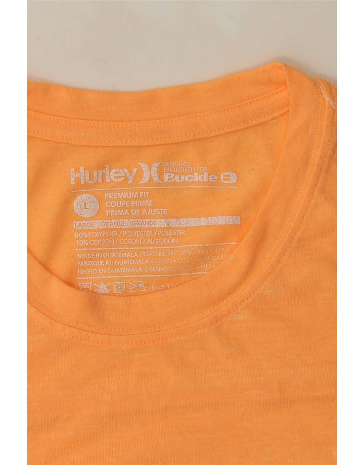 Hurley - Camiseta de ajuste premium para hombre, talla grande, poliéster naranja