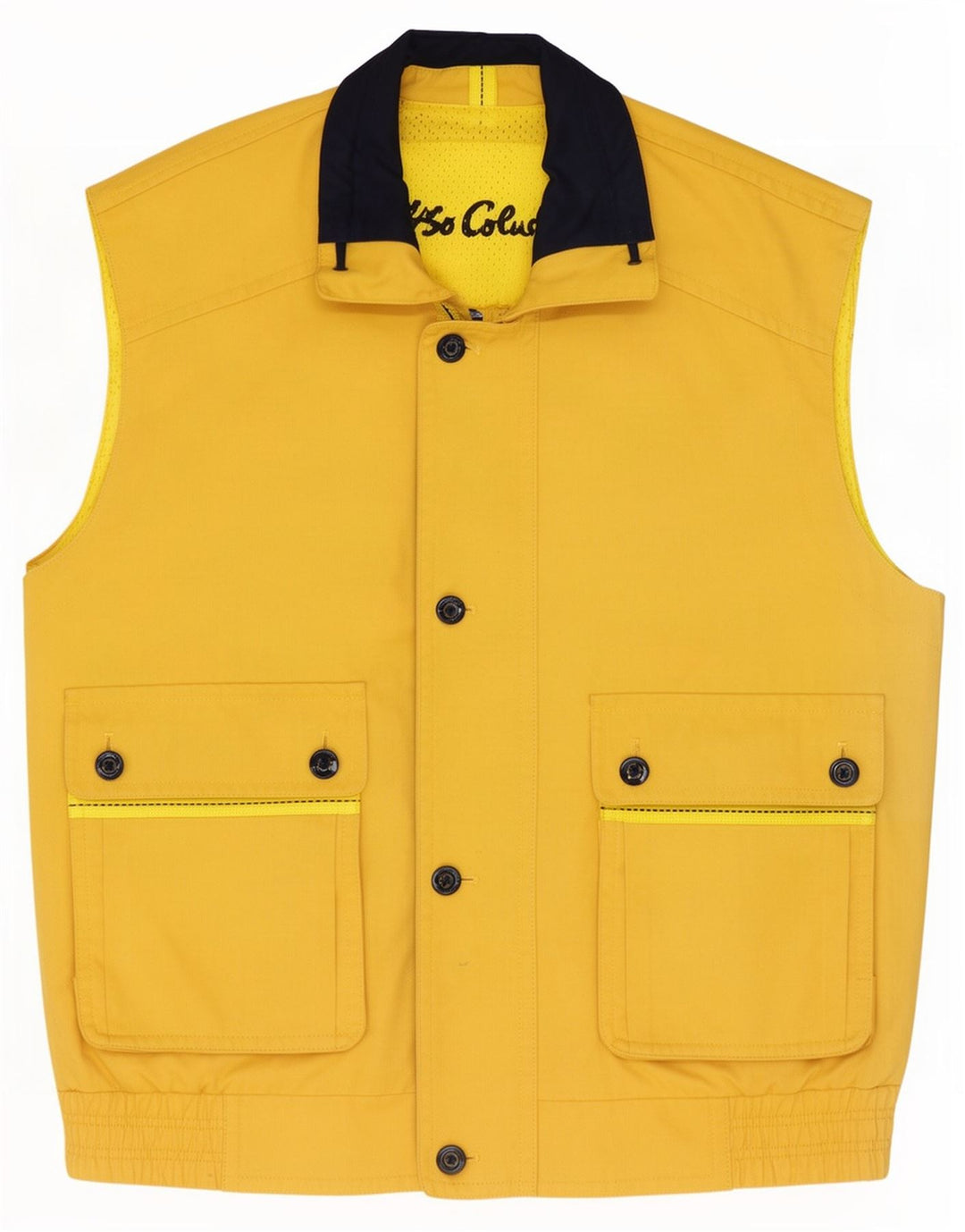 Carlo Colucci Chaqueta utilitaria para hombre IT 50 Algodón amarillo grande