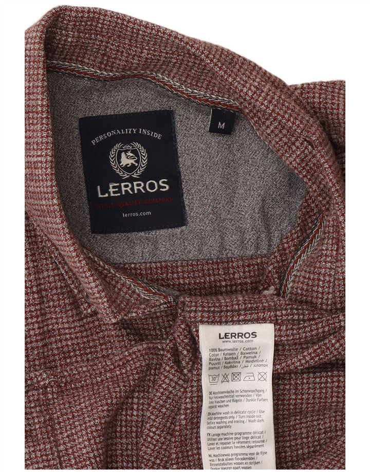 Lerros Camisa Classic Fit De Algodón A Cuadros Burdeos Medio Hombre