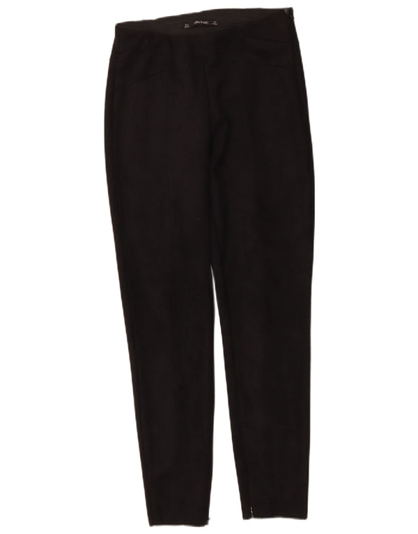 Zara Mujer Pantalones Casuales Pitillo Pequeños W26 L27 Poliéster Negro