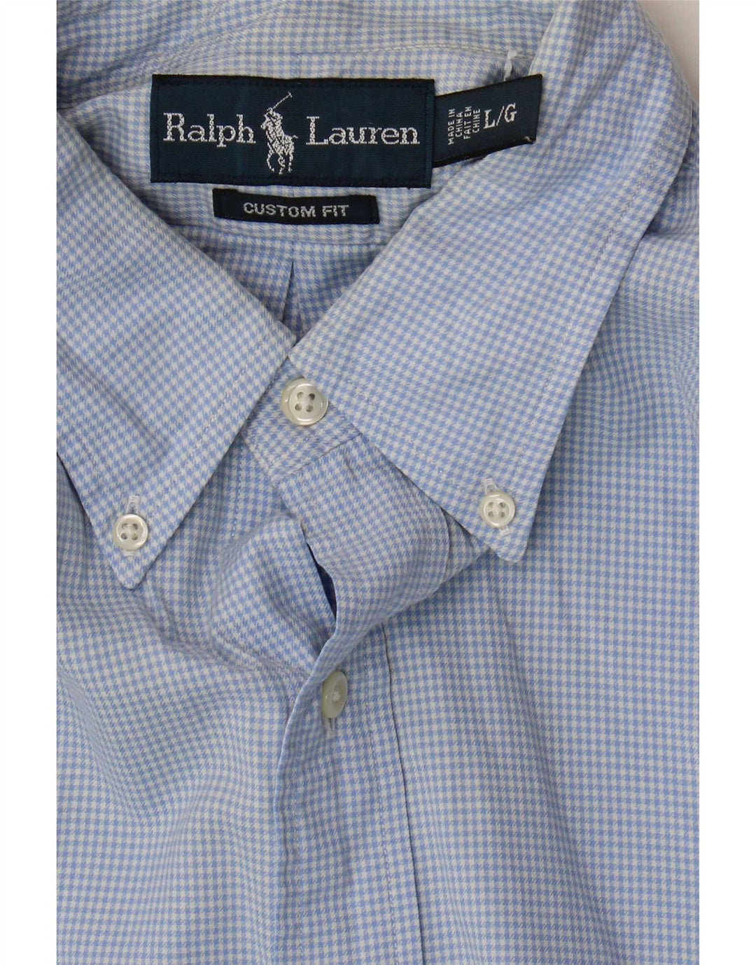Ralph Lauren Camisa personalizada para hombre Algodón a cuadros azules grandes