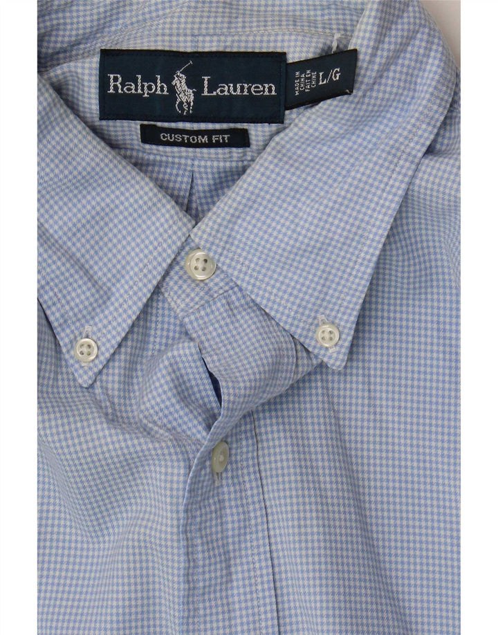 Ralph Lauren Camisa personalizada para hombre Algodón a cuadros azules grandes